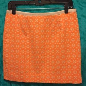 Fossil Orange Patterned Mini Skirt Size 6